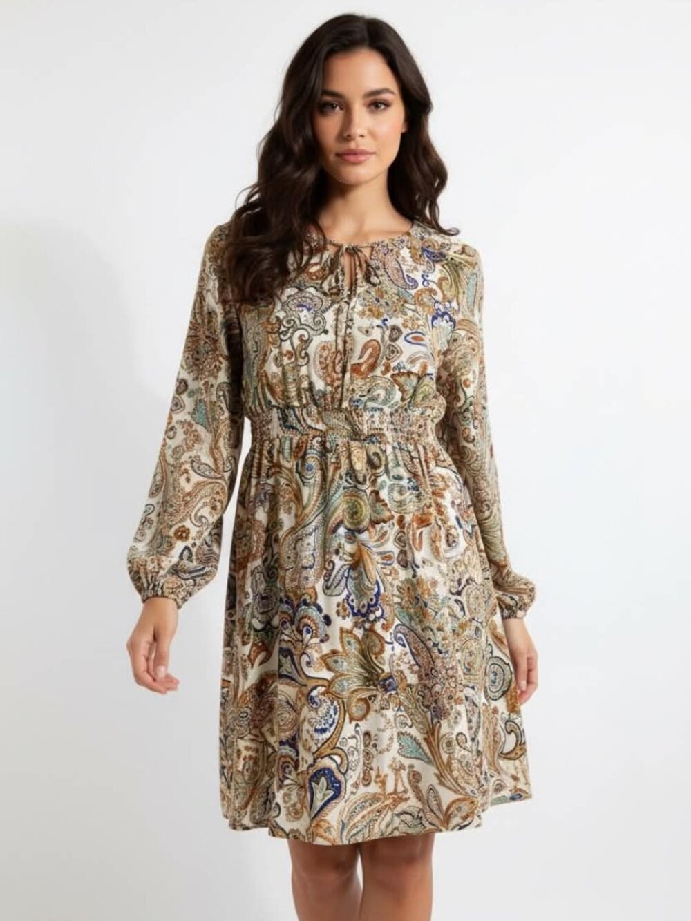 Vintage-Inspired Bohemian Smocked Waist Dress